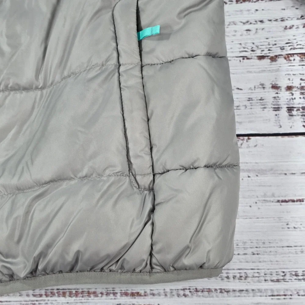 The North Face Silver Gray Down Jacket Girls XL 18 Excellent Aconcagua Puffer